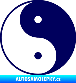 Samolepka Yin yang - logo JIN a JANG tmavě modrá