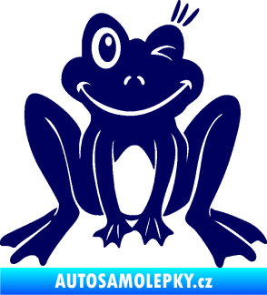 Samolepka Žába 010 pravá mrkající tmavě modrá