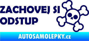 Samolepka Zachovej si odstup nápis tmavě modrá