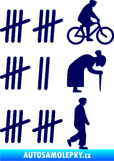 Samolepka Zářezy 002 pravá tmavě modrá