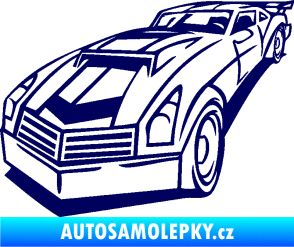 Samolepka Závodní auto 003 levá tmavě modrá