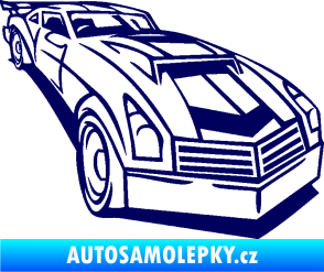 Samolepka Závodní auto 003 pravá tmavě modrá
