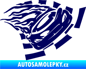 Samolepka Závodní auto 004 pravá tmavě modrá