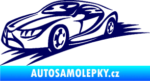 Samolepka Závodní auto 007 levá tmavě modrá