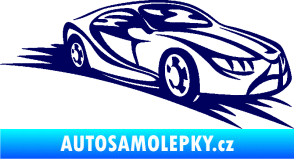 Samolepka Závodní auto 007 pravá tmavě modrá