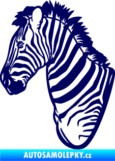 Samolepka Zebra 001 levá hlava tmavě modrá