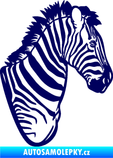 Samolepka Zebra 001 pravá hlava tmavě modrá