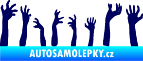 Samolepka Zombie 002 levá mrtví vylézají z hrobu tmavě modrá