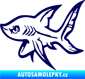 Samolepka Žralok 001 levá tmavě modrá