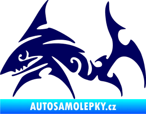 Samolepka Žralok 002 levá tmavě modrá