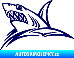 Samolepka Žralok 020 levá v moři tmavě modrá