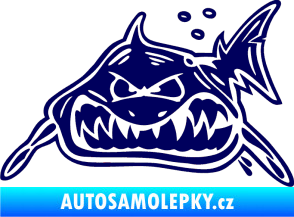 Samolepka Žralok levá tmavě modrá