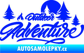 Samolepka Adventure outdoor nápis les,hory a táborák modrá dynamic