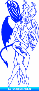 Samolepka Anděl a Démon pravá modrá dynamic