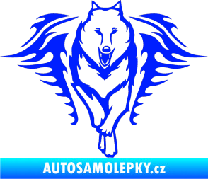 Samolepka Animal flames 039 pravá  vlk modrá dynamic