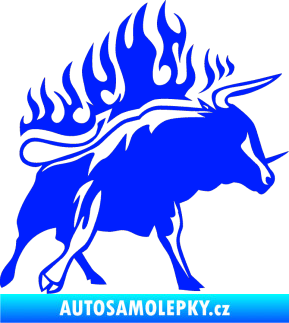 Samolepka Animal flames 055 pravá býk modrá dynamic