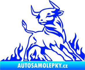 Samolepka Animal flames 062 pravá býk modrá dynamic