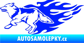 Samolepka Animal flames 090 levá vlk modrá dynamic