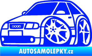 Samolepka Audi A3 karikatura levá modrá dynamic