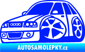 Samolepka Audi A4 karikatura levá modrá dynamic
