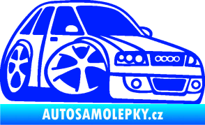 Samolepka Audi A4 karikatura pravá modrá dynamic