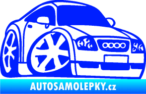 Samolepka Audi TT karikatura pravá modrá dynamic