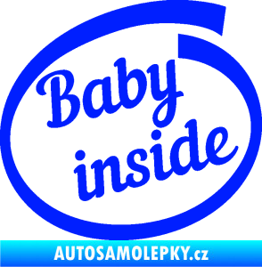 Samolepka Baby inside dítě v autě nápis modrá dynamic