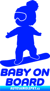 Samolepka Baby on board 009 levá snowboard modrá dynamic