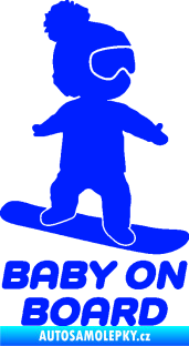 Samolepka Baby on board 009 pravá snowboard modrá dynamic
