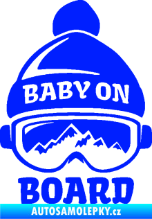 Samolepka Baby on board 012 levá na horách modrá dynamic