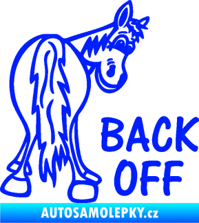 Samolepka Back off pravá koník modrá dynamic