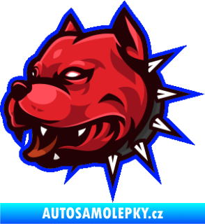 Samolepka Barevný pes 004 s konturou levá modrá dynamic