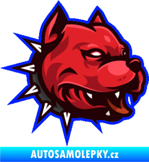 Samolepka Barevný pes 004 s konturou pravá modrá dynamic