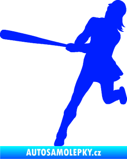 Samolepka Baseball 020 levá hráčka modrá dynamic