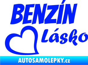 Samolepka Benzín Lásko modrá dynamic
