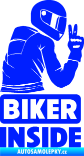 Samolepka Biker inside 003 pravá motorkář modrá dynamic