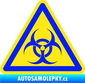 Samolepka Biohazard barevný trojúhelník modrá dynamic