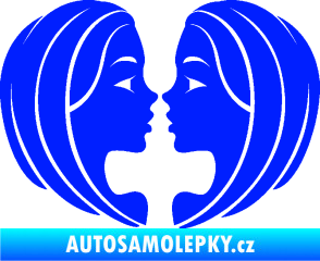 Samolepka Blíženci 002  modrá dynamic