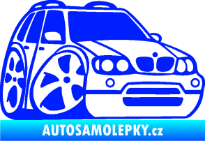 Samolepka BMW X5 karikatura pravá modrá dynamic