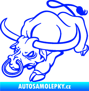 Samolepka Býk 014 levá rozzuřený modrá dynamic
