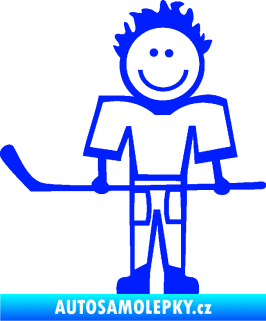 Samolepka Cartoon family kluk 002 levá hokejista modrá dynamic