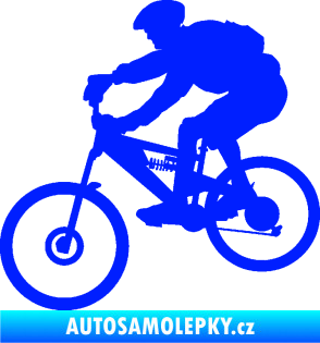 Samolepka Cyklista 009 levá horské kolo modrá dynamic
