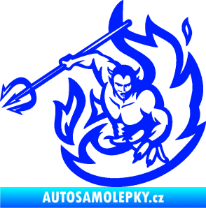 Samolepka Ďábel 002 levá s vidlemi modrá dynamic