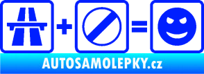 Samolepka Dálnice + konec omezení rychlosti = jízda modrá dynamic