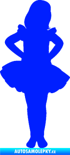 Samolepka Děti silueta 011 pravá holčička tanečnice modrá dynamic