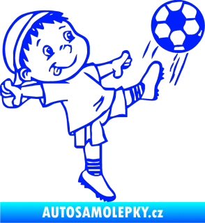 Samolepka Dítě v autě 022 pravá fotbalista s míčem modrá dynamic