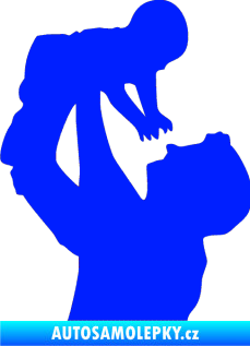 Samolepka Dítě v autě 026 levá miminko v náruči modrá dynamic