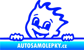 Samolepka Dítě v autě 029 levá veselý kluk hlavička modrá dynamic