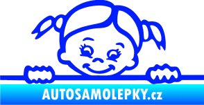 Samolepka Dítě v autě 030 levá malá slečna hlavička modrá dynamic