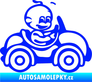 Samolepka Dítě v autě 041 pravá chlapeček v autíčku modrá dynamic